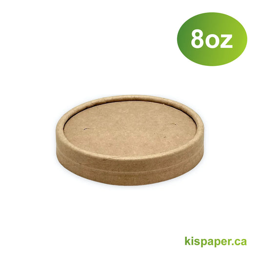 8oz - Kraft Paper Lid for Paper Soup Containers - Carton of 1000 - KIS PAPER - 5007; From $0.076/pc