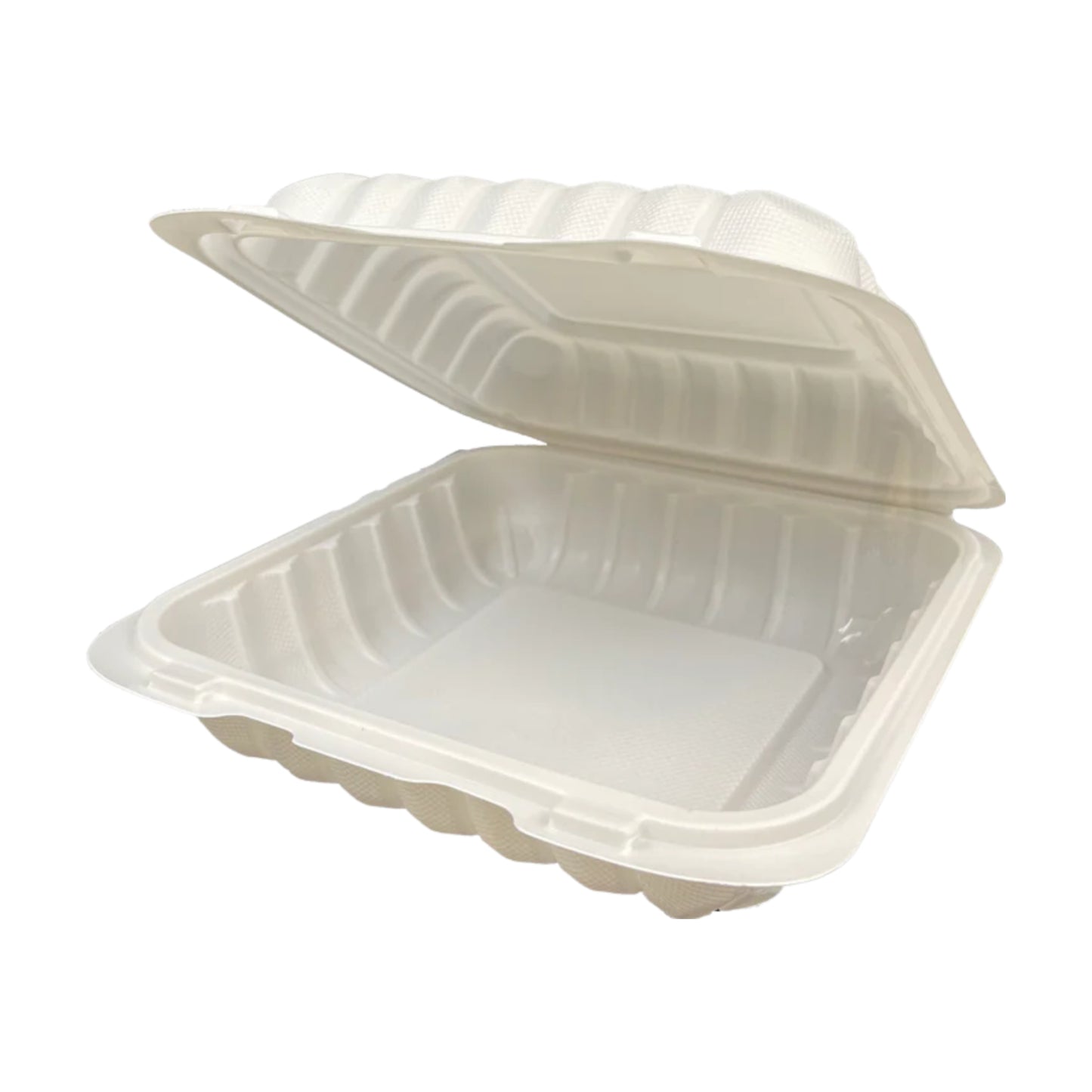 KIS-PP801G | 8x8x3 inches, 1-Compartment, PP Clamshell Food Container; $0.229/pc