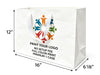 Custom Printed Euro Tote Vogue White Paper Bags 16" x 6" x 12" with Ribbon Handles - SKU #5316