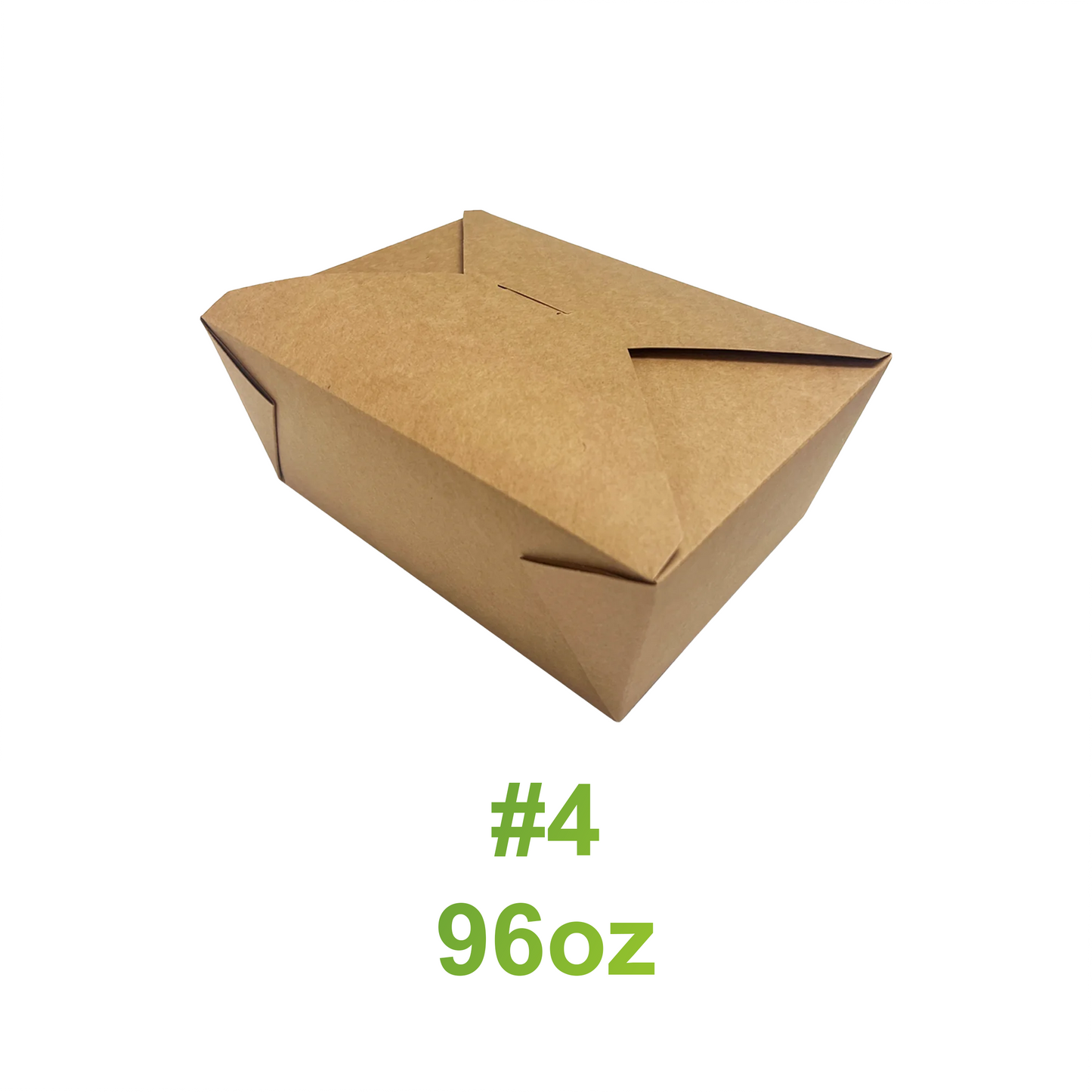 #4 - 96oz Paper Take Out Box Kraft - Carton of 200 - KIS PAPER - 5033; From $0.28/pc