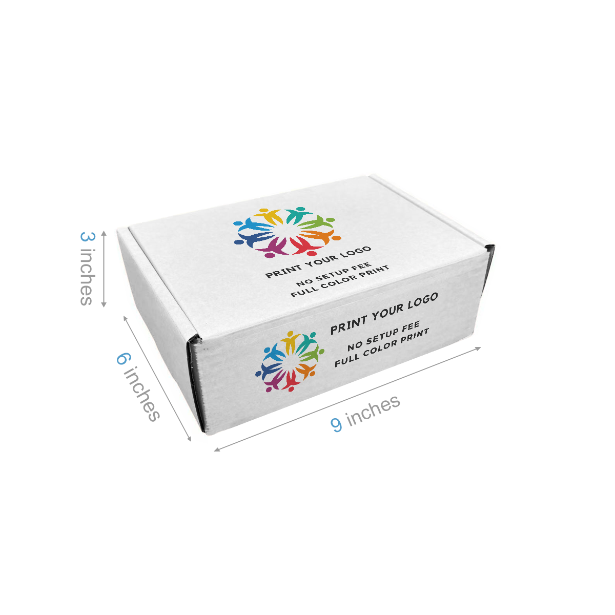 9" x 6" x 3" - Custom White Mailer Boxes - Bundle of 40 - KIS PAPER - 6099; Full Color Custom Print, Printed in Canada; From $2.2/pc