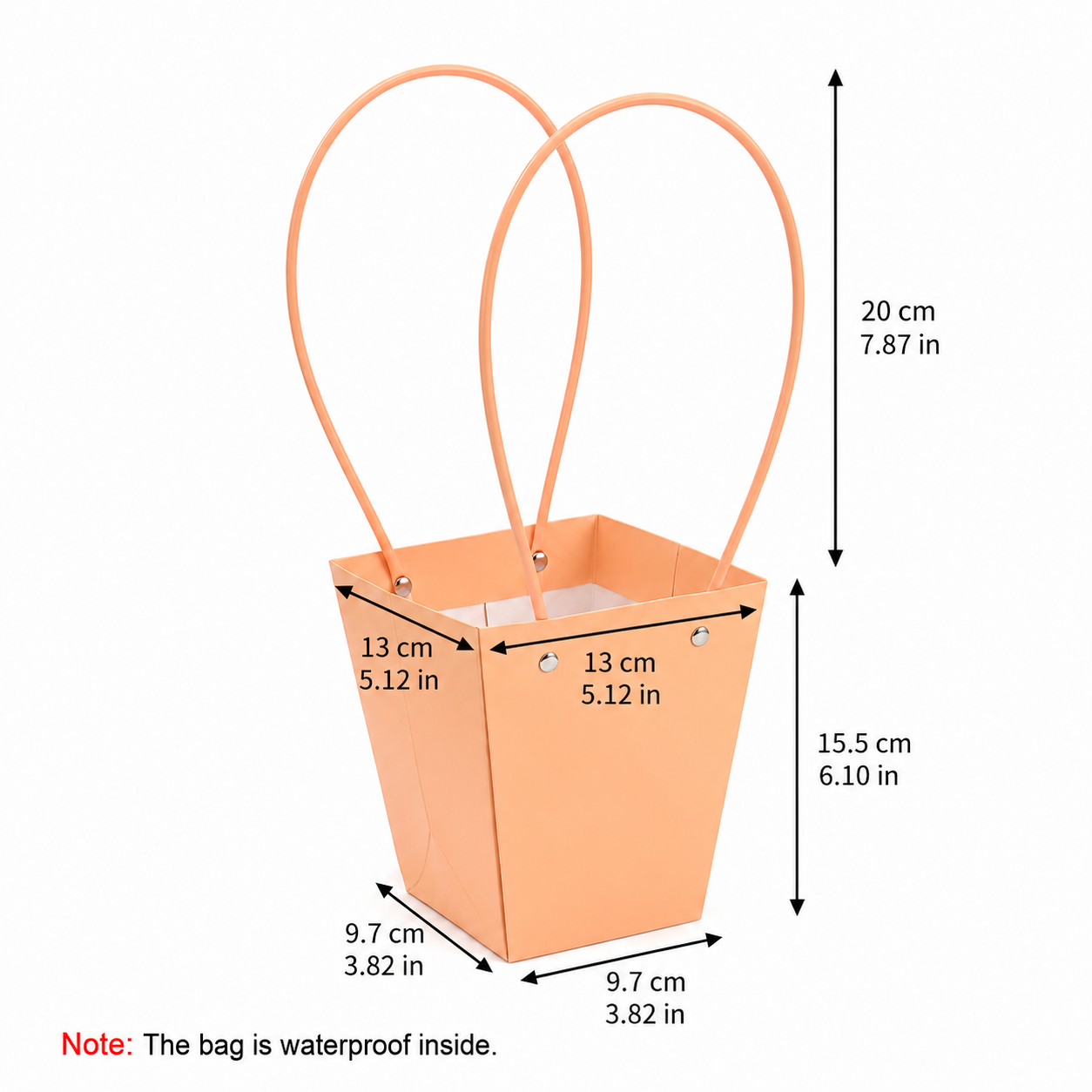 Peach Waterproof Flower Pot Bags – 4 Sizes (Small, Medium, Large, Extra Large) | 50pcs/Bundle