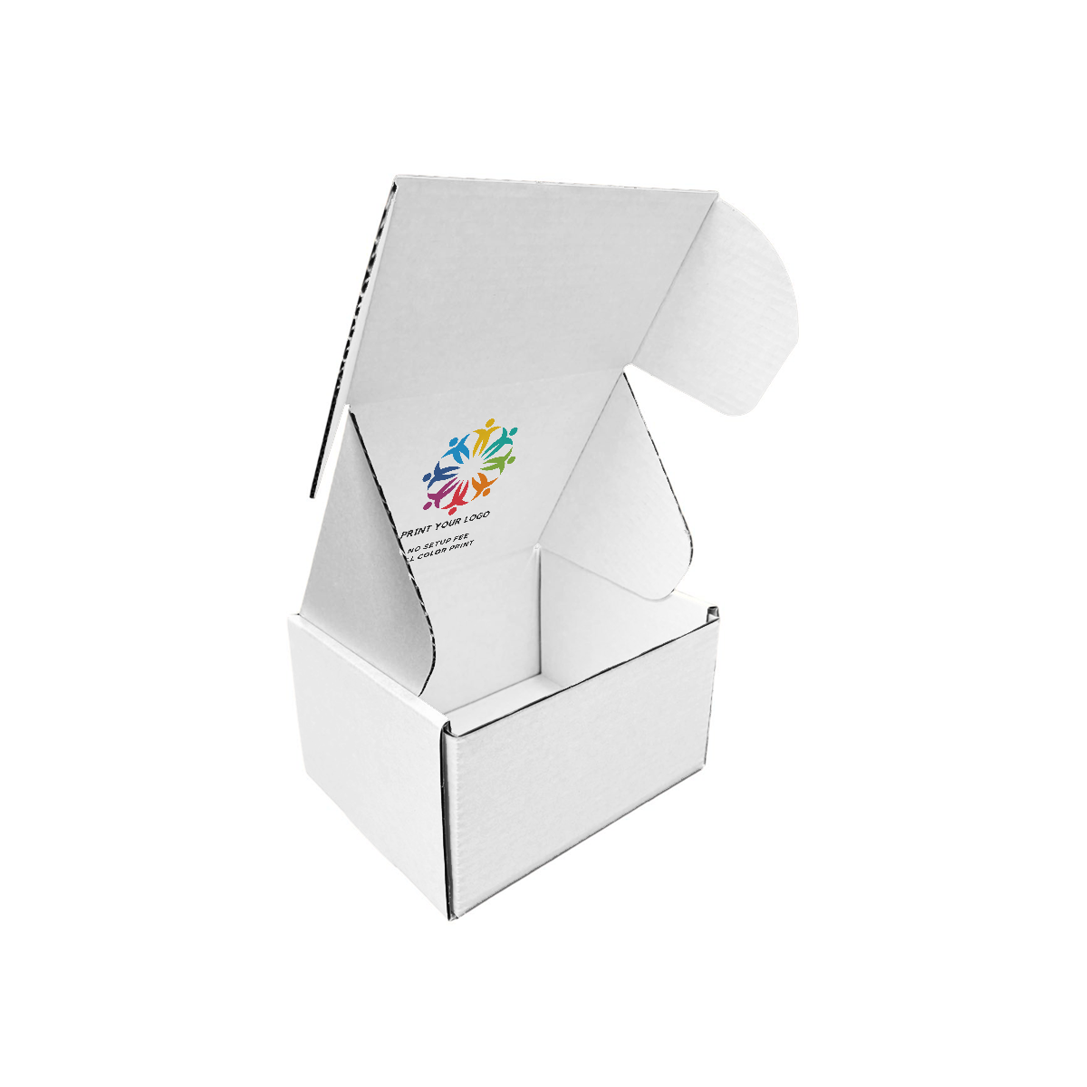 9" x 7" x 5" - Custom White Mailer Boxes - Bundle of 40 - KIS PAPER - 6100; Full Color Custom Print, Printed in Canada; From $2.44/pc