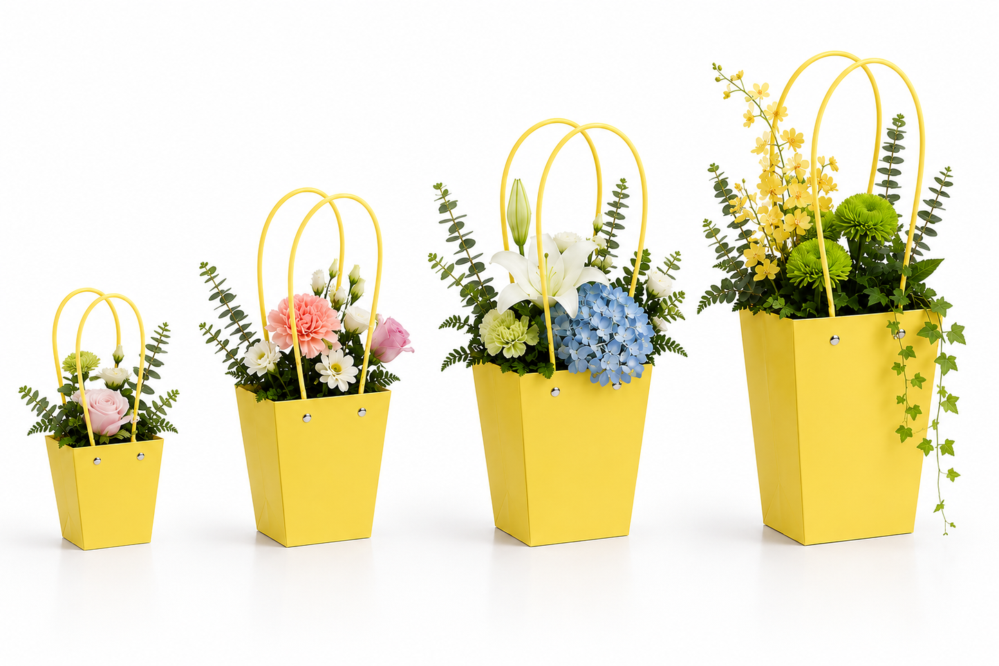 Light Yellow Waterproof Flower Pot Bags – 4 Sizes (Small, Medium, Large, Extra Large) | 50pcs/Bundle