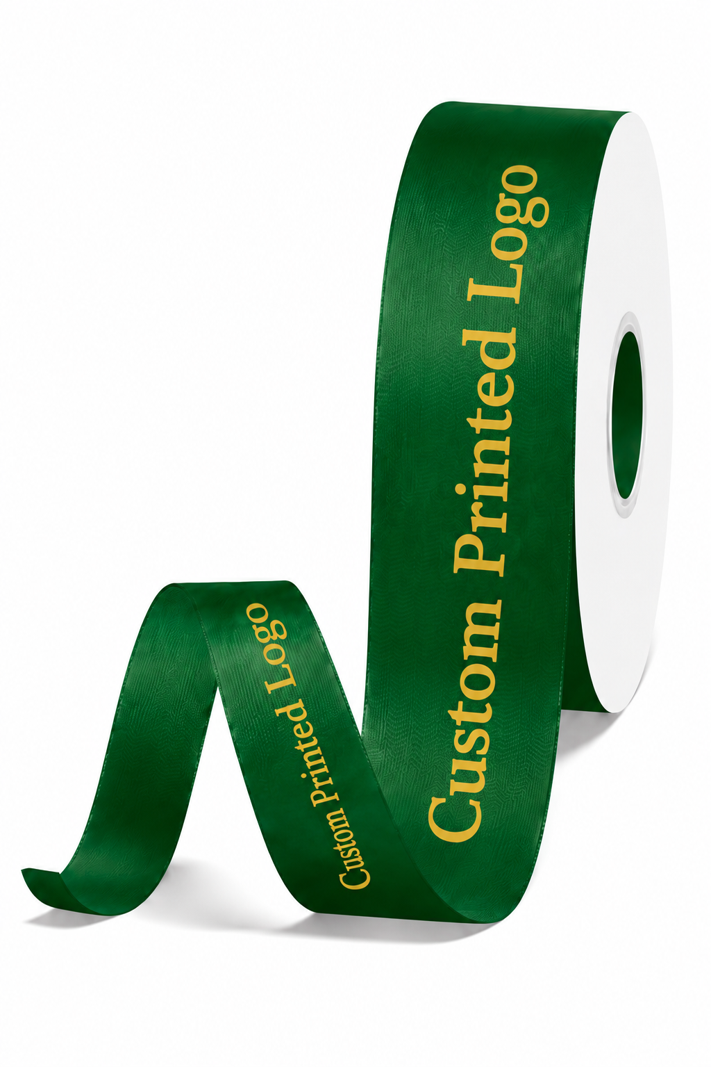Custom Print Forest Green Solid Single-Face Satin Ribbon – 3 Sizes (⅝″, ⅞″, 1½″)