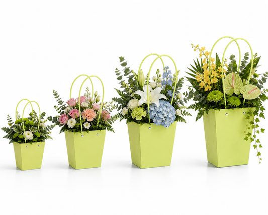 Mint Green Waterproof Flower Pot Bags – 4 Sizes (Small, Medium, Large, Extra Large) | 50pcs/Bundle