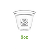 9oz - 98mm Opening PET Cold Drink Cups - Carton of 1000 - KIS PAPER - 5884; One Color Custom Print, Printed in Canada; $0.096/pc