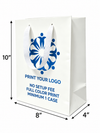 Custom Printed Euro Tote Laminated Cub White Paper Bags (8.5″ × 4.75″ × 10.25″) with Ribbon Handles - SKU 6834