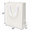 Euro Tote White Paper Shopping Bag 10"x5"x13" with White Grosgrain Ribbon Handles, 150 pcs/Case – SKU#5311