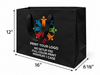 Custom Printed Euro Tote Laminated Vogue Black Paper Bags 16" x 6" x 12" with Ribbon Handles - SKU #6126