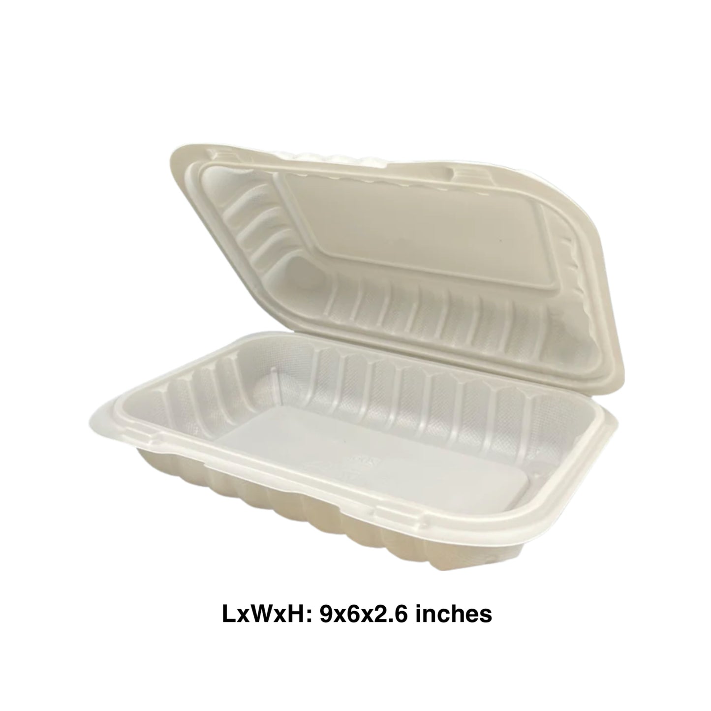 KIS-PP206G | 9x6x2.6 inches, 1-Compartment, PP Clamshell Food Container; $0.203/pc