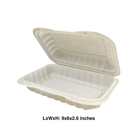 KIS-PP206G | 9x6x2.6 inches, 1-Compartment, PP Clamshell Food Container; $0.203/pc
