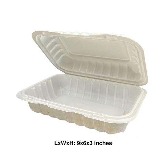 KIS-PP205G | 9x6x3 inches, 1-Compartment, PP Clamshell Food Container; $0.205/pc