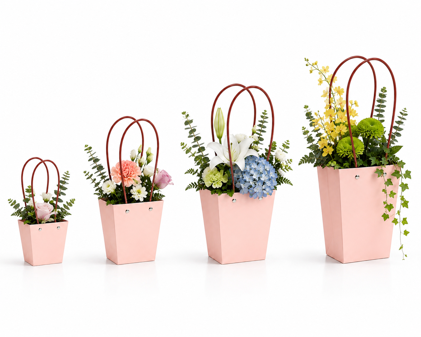 Light Pink Waterproof Flower Pot Bags – 4 Sizes (Small, Medium, Large, Extra Large) | 50pcs/Bundle