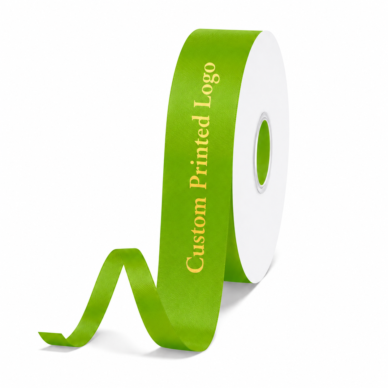 Custom Print Kiwi Solid Single-Face Satin Ribbon – 3 Sizes (⅝″, ⅞″, 1½″)