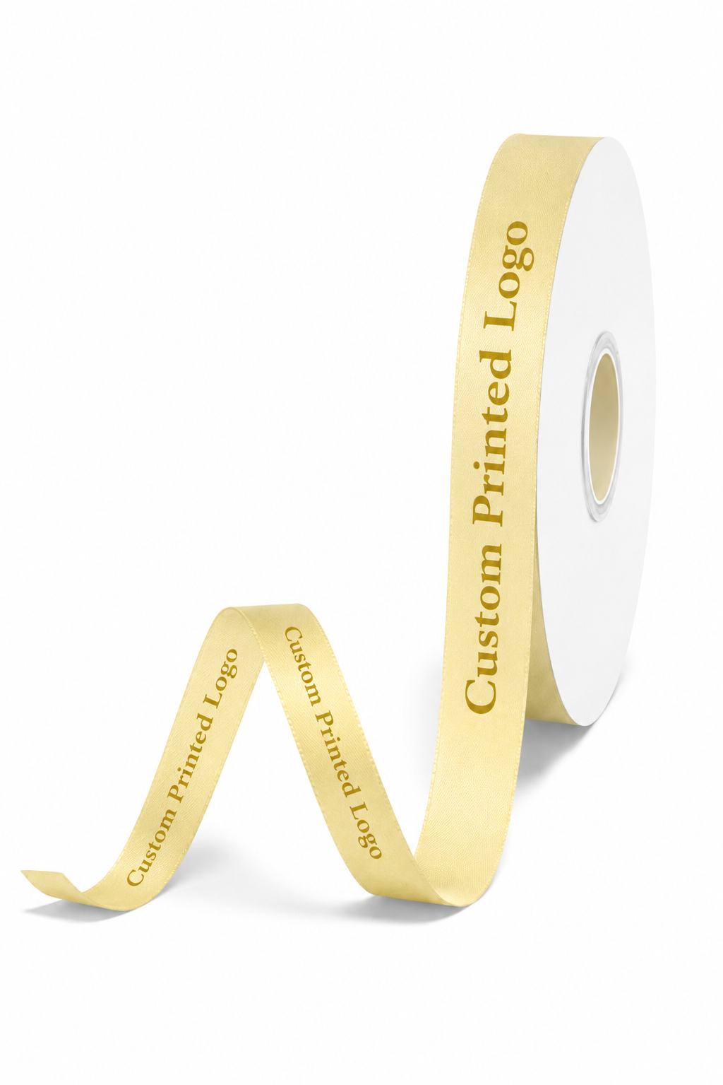 Custom Print Ivory Solid Single-Face Satin Ribbon – 3 Sizes (⅝″, ⅞″, 1½″)