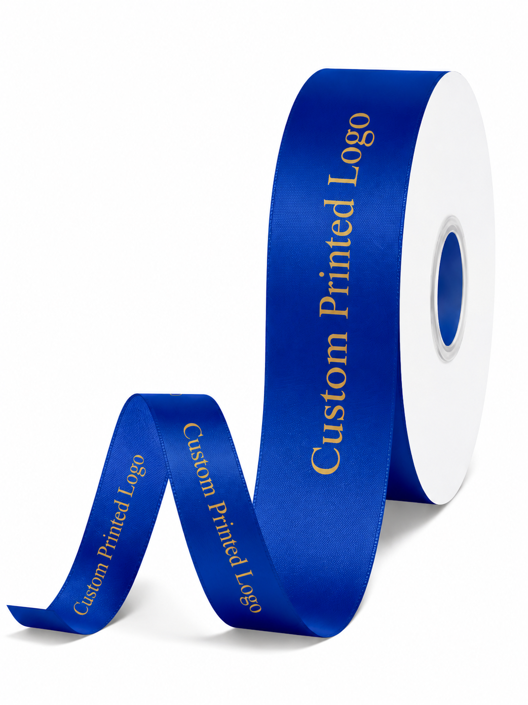 Custom Print Royal Blue Solid Single-Face Satin Ribbon – 3 Sizes (⅝″, ⅞″, 1½″)
