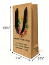 Custom Printed Super Royal Kraft Paper Bags 14" x  10" x  15.75" with Ribbon Handles - SKU #5425