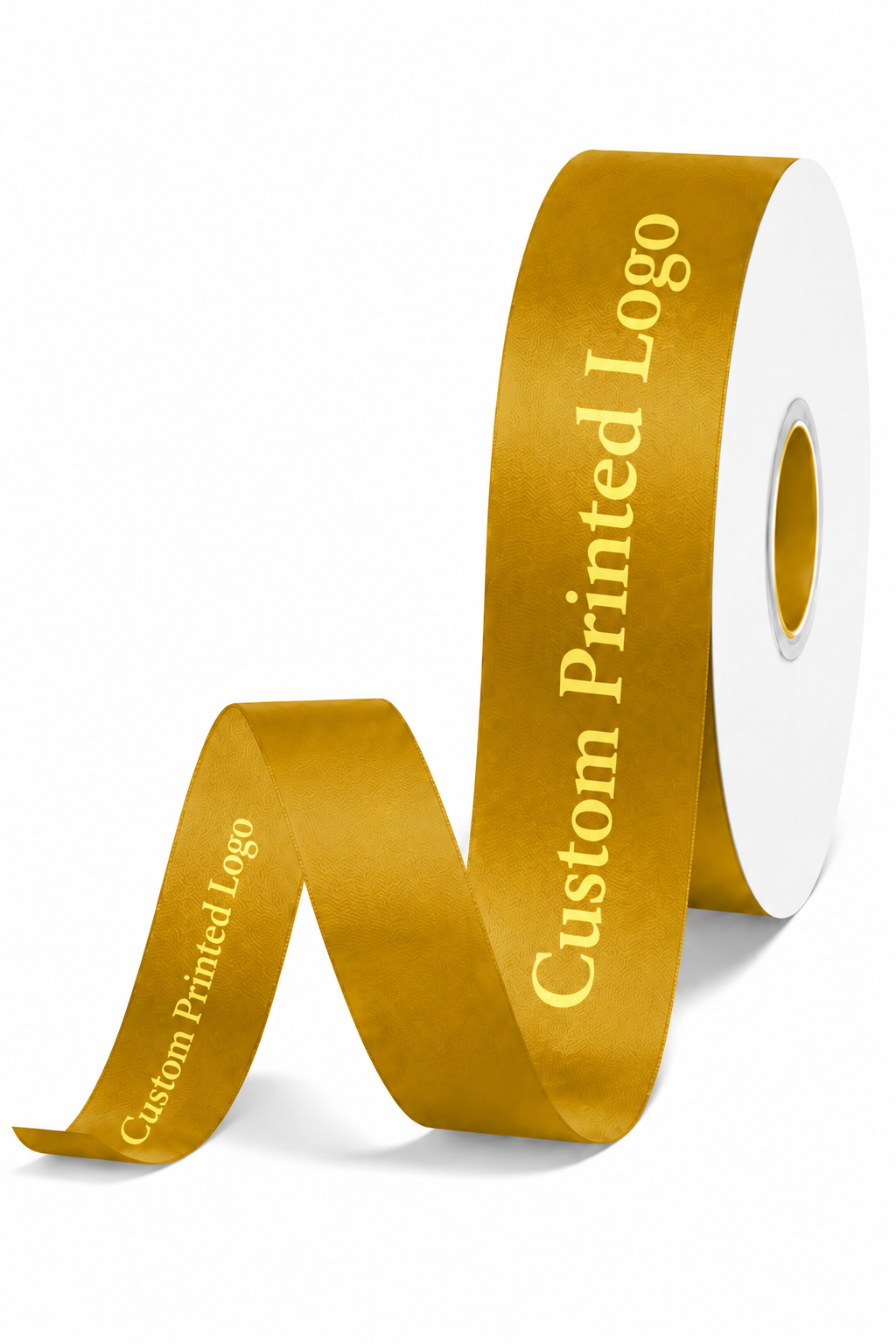 Custom Print Dijon Solid Single-Face Satin Ribbon – 3 Sizes (⅝″, ⅞″, 1½″)