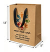 Custom Printed Euro Tote Debbie Kraft Paper Bags 10" x 5" x 13"  with Ribbon Handles - SKU #5308