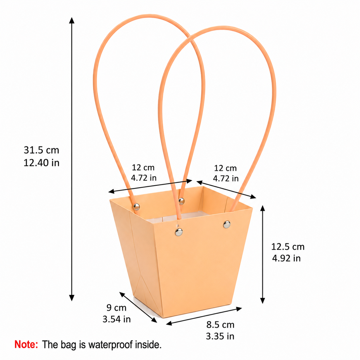 Peach Waterproof Flower Pot Bags – 4 Sizes (Small, Medium, Large, Extra Large) | 50pcs/Bundle