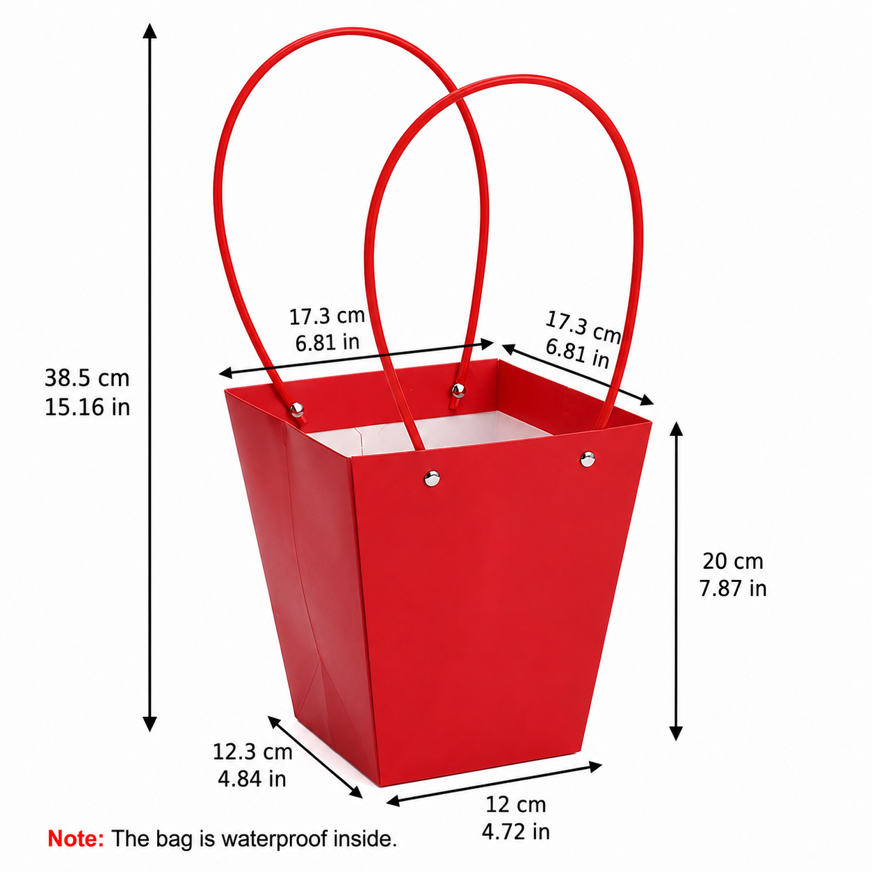 Red Waterproof Flower Pot Bags – 4 Sizes (Small, Medium, Large, Extra Large) | 50pcs/Bundle