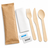 Wooden Utensil Kit with Knife, Fork, Spoon, Napkin, Salt & Pepper – 500 sets/case – SKU#CTLW