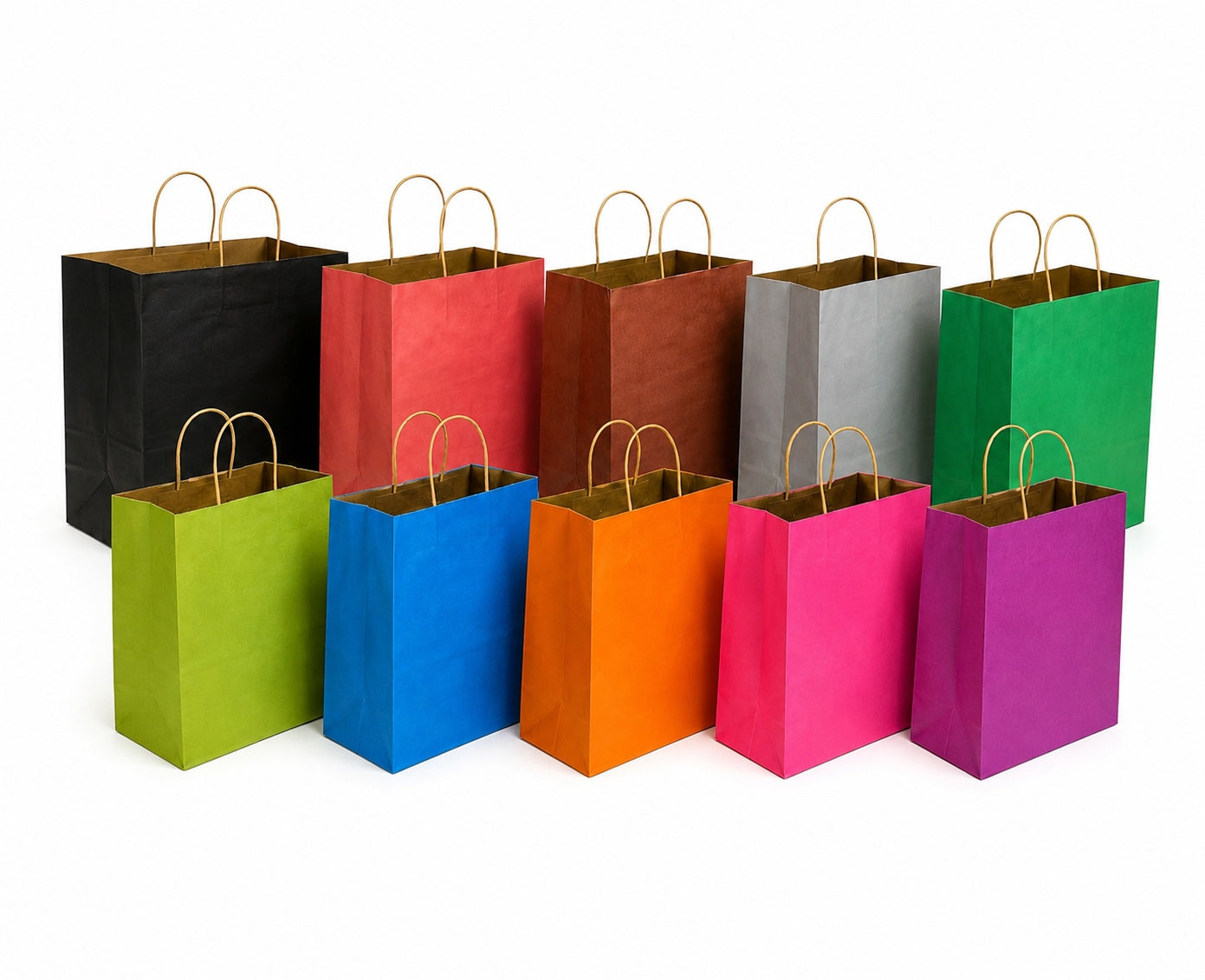 Color Super Royal 14x10x15.75 inches Paper Shopping Bags with Twisted Handles
