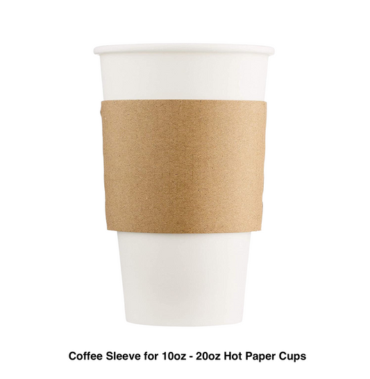 10oz/12oz/16oz/20oz - Kraft Foldable Coffee Sleeve - Carton of 1000 - KIS PAPER - 1282; $0.047/pc