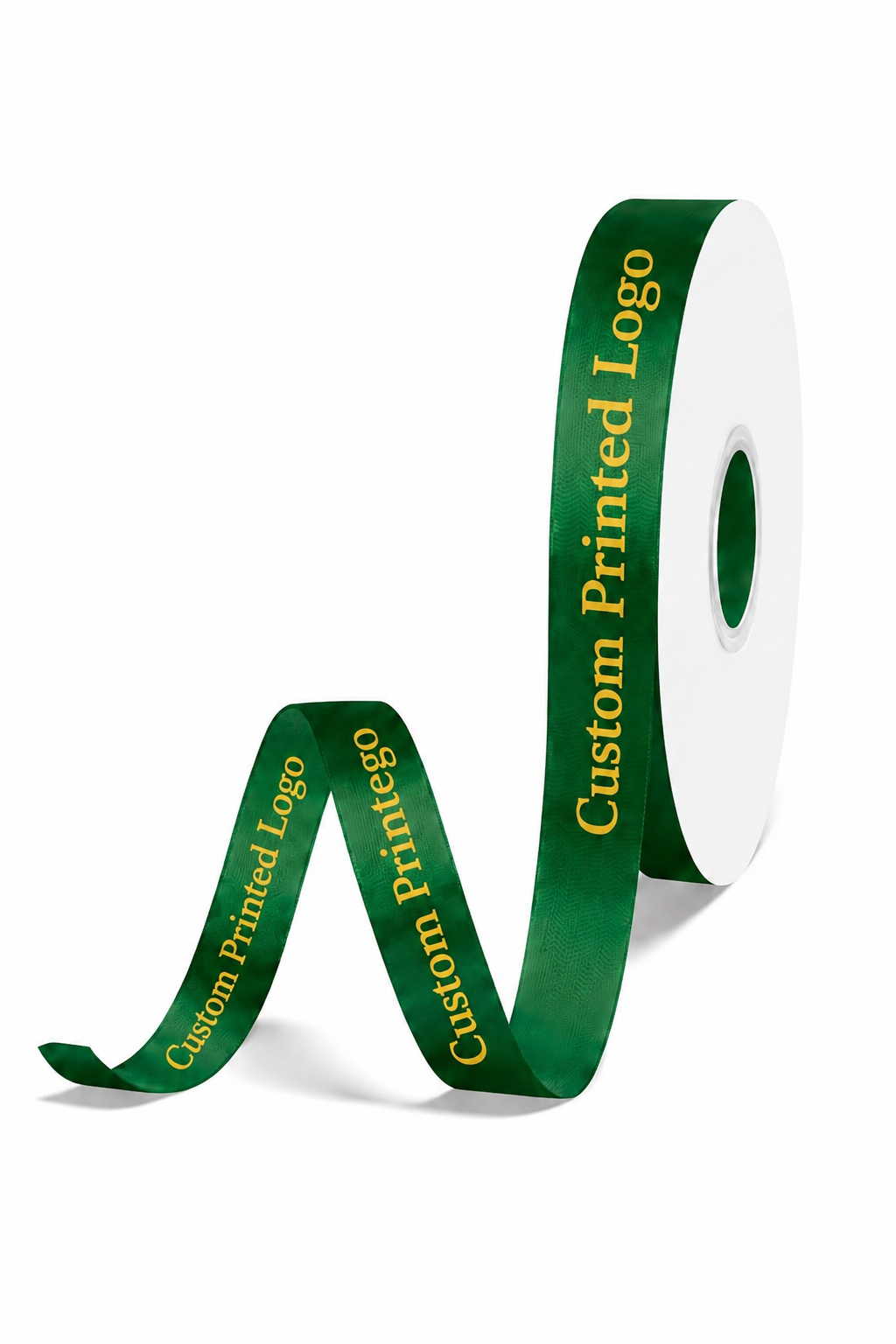 Custom Print Forest Green Solid Single-Face Satin Ribbon – 3 Sizes (⅝″, ⅞″, 1½″)