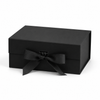 Foldable Rigid Ribbon Tie Gift Box, Black – 13.4 × 9.8 × 4.9 in | Pack of 10 | SKU 6370