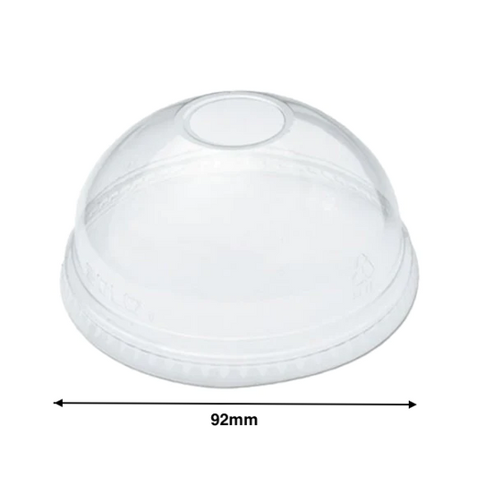 KIS-DL92G | 92mm Opening PET Cold Drink Cup Dome Lids; $0.034/pc