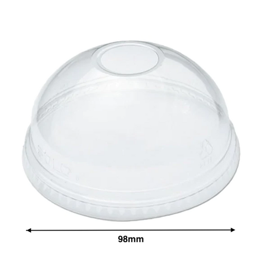 KIS-DL98G | 98mm Opening PET Cold Drink Cup Dome Lids; $0.045/pc