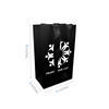 Custom Printed Gem Black Laminated Contour Luxe Paper Bags (5″ × 3″ × 8″) with Black Ribbon Handles - SKU #6078