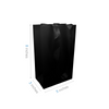 Gem Black Laminated Contour Luxe Paper Bags (5″ × 3″ × 8″) with Black Ribbon Handles – 200 pcs/case – SKU #6078