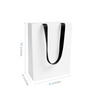 Cub White Contour Luxe Paper Bags (8″ × 4″ × 10″) with Black Ribbon Handles – 200 pcs/case – SKU #6068