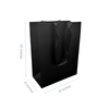 Cub Black Laminated Contour Luxe Paper Bags (8″ × 4″ × 10″) with Black Ribbon Handles – 200 pcs/case – SKU #6079