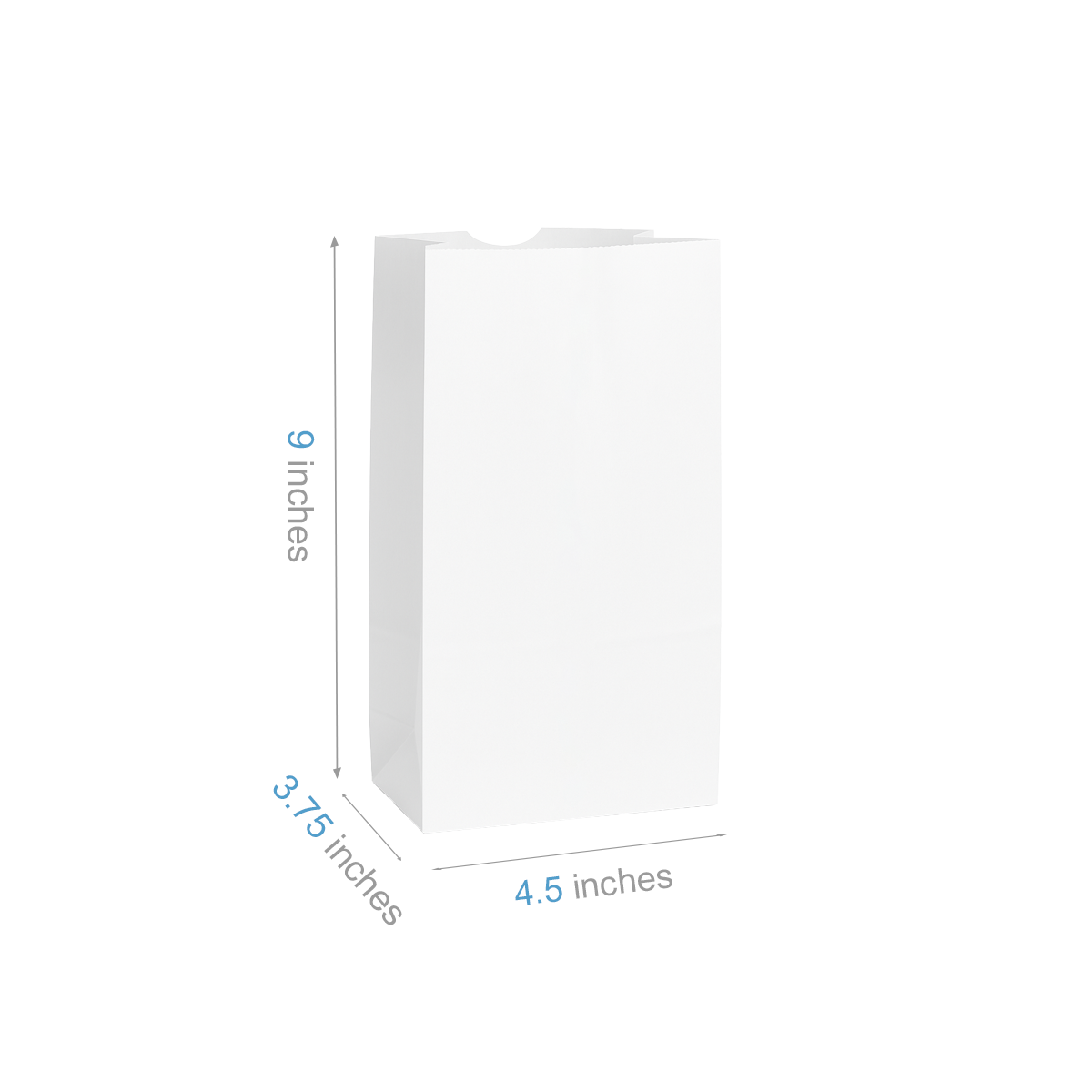 #3 - 4.5" x 3.75" x 9" - Prescription Bags - White Grocery Bags - Carton of 1000 - KIS PAPER - 6023; $0.058/pc