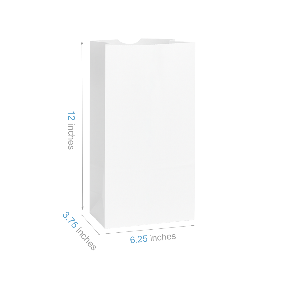 #8 - 6.25" x 3.75" x 12" - Prescription Bags - White Grocery Bags - Carton of 1000 - KIS PAPER - 6025; $0.073/pc