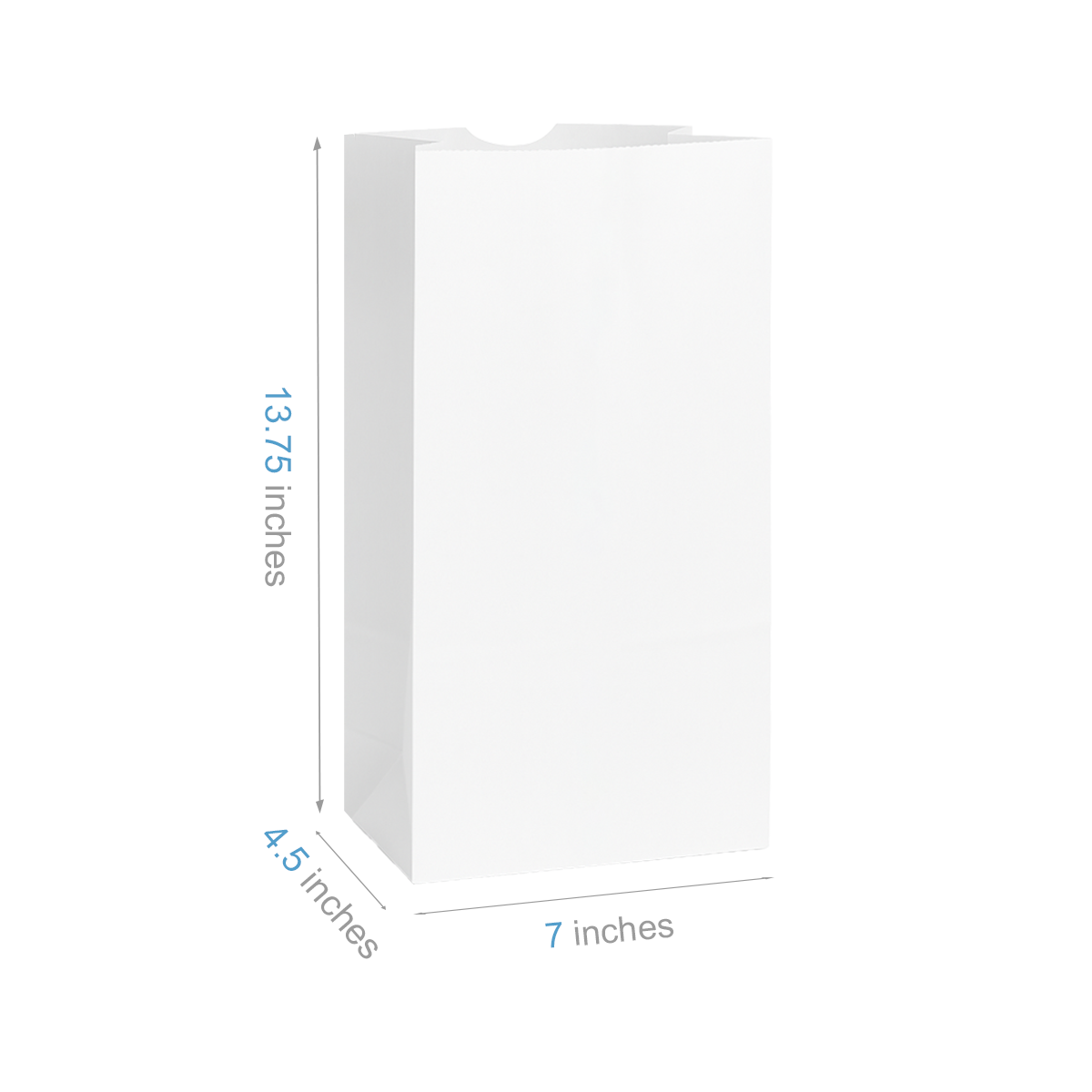 #12 - 7" x 4.5" x 13.75" - Prescription Bags - White Grocery Bags - Carton of 500 - KIS PAPER - 6026; $0.104/pc