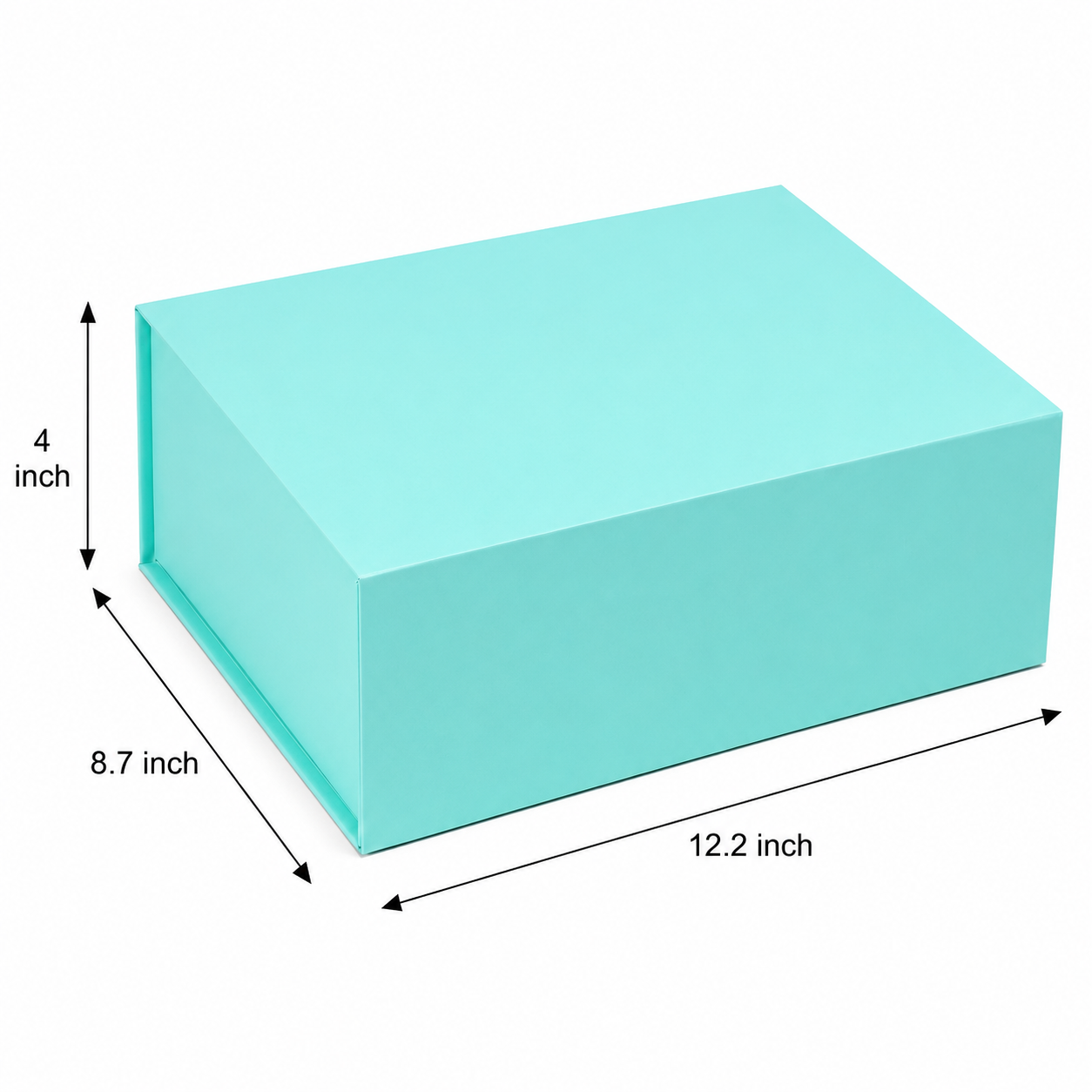 Foldable Rigid Magnetic Closure Gift Box, Green – 12.2 × 8.7 × 4 in | Pack of 10 | SKU 6346