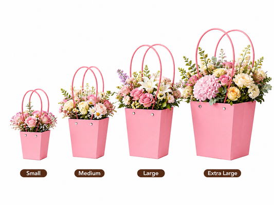 Pink Waterproof Flower Pot Bags – 4 Sizes (Small, Medium, Large, Extra Large) | 50pcs/Bundle