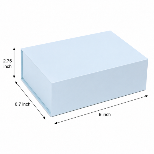 Foldable Rigid Magnetic Closure Gift Box, Blue – 9 × 6.7 × 2.75 in | Pack of 10 | SKU 6333