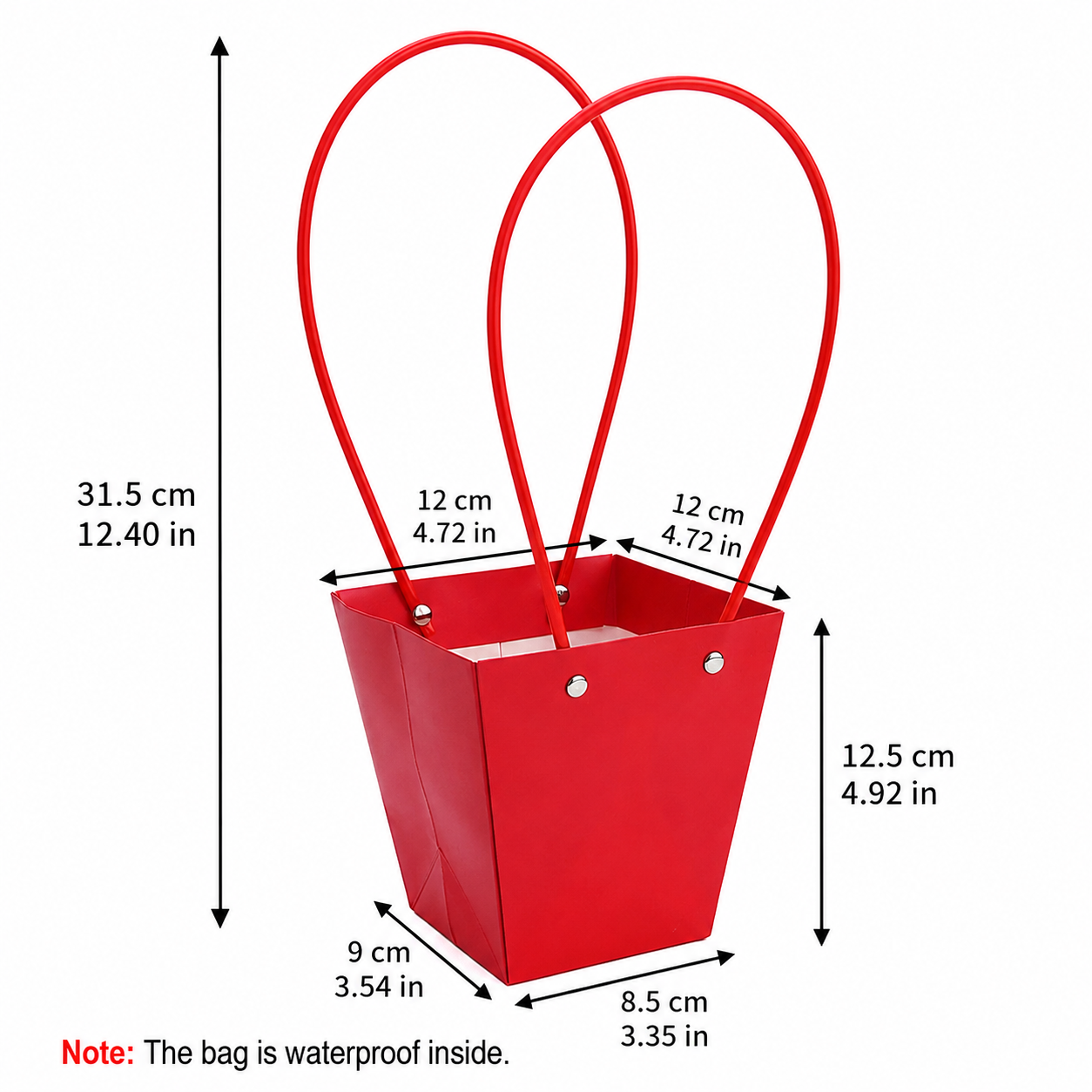 Red Waterproof Flower Pot Bags – 4 Sizes (Small, Medium, Large, Extra Large) | 50pcs/Bundle