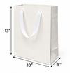 Euro Tote White  Laminated Paper Bags 10" x 5" x 13" with Ribbon Handles, 150pcs/case, SKU #6660