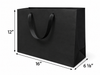 Euro Tote Black Paper Bags 16" x 6" x 12" with Ribbon/Rope Handles "150 pcs/case SKU #