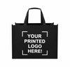 Black Custom Screen Printed Non-Woven Tote Bags – 18" x 8" x 14" – 100/200 pcs/case – SKU# 6249