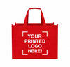 Red Custom Screen Printed Non-Woven Tote Bags – 18" x 8" x 14" – 100/200 pcs/case – SKU# 6250