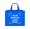 Blue Custom Screen Printed Non-Woven Tote Bags – 18" x 8" x 14" – 100/200 pcs/case – SKU# 6251