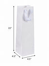 White Imperial Wine Bags 4.5 x 4.5 x 15 inches with Twill Ribbon Handles
